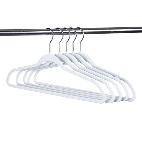 Quality Hangers holding shirts and dresses showing uniform tidy presentation benefit