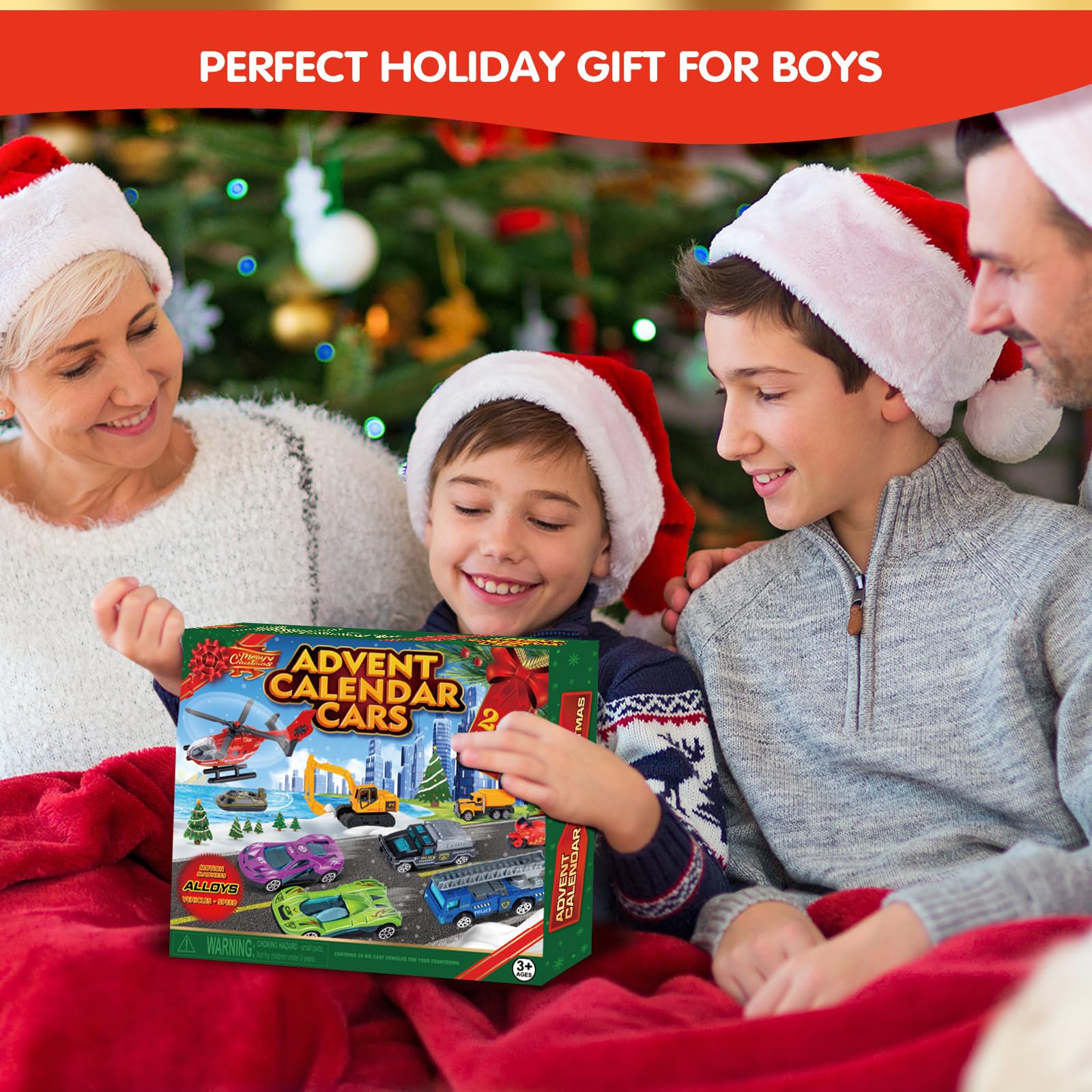 Quanquer child opening a calendar door showing excitement and daily reveal fun