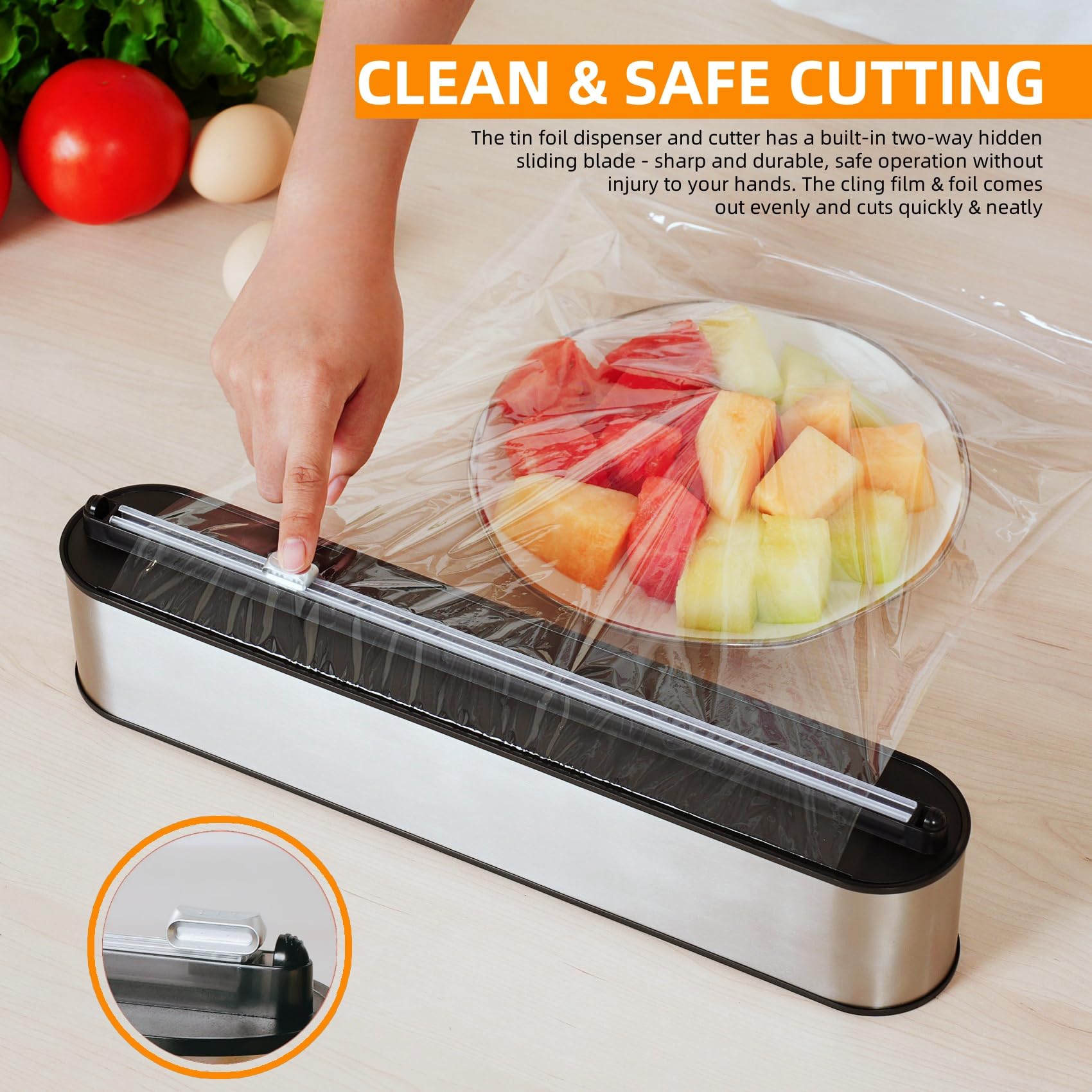 Quasziwa close-up stainless steel blade detail for precise, safe cutting