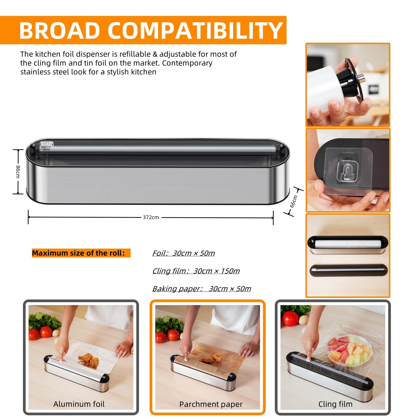 Quasziwa scale comparison with common roll highlights compact dimensions