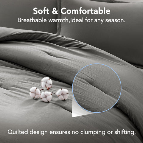 Quataly comforter spread on queen bed for airy, cozy look