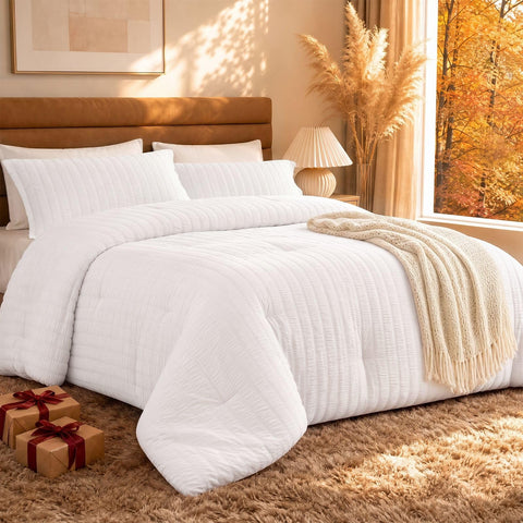 Quataly front view of full-size comforter showing neat fit and clean look