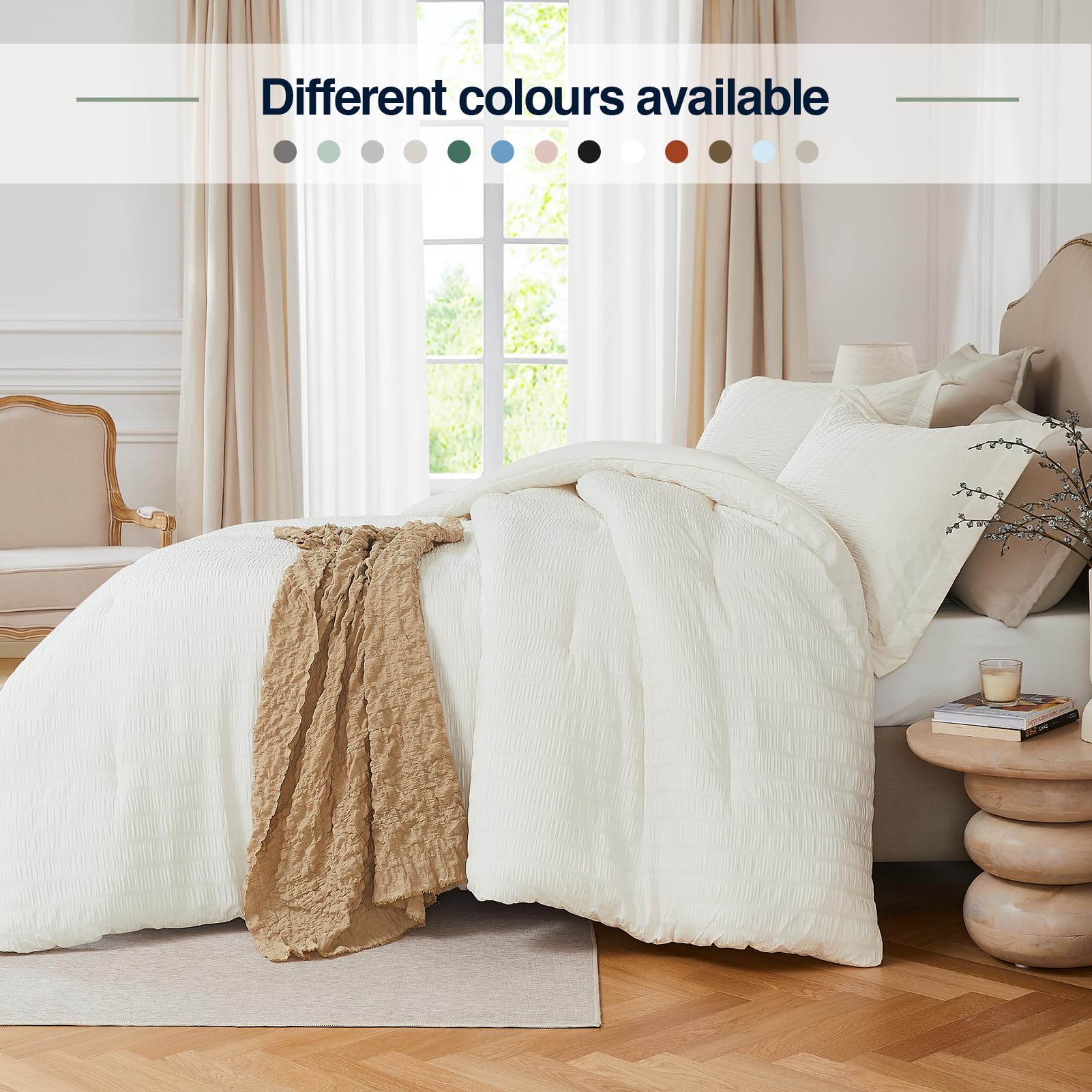 Quataly queen size scale comparison showing coverage and bed fit
