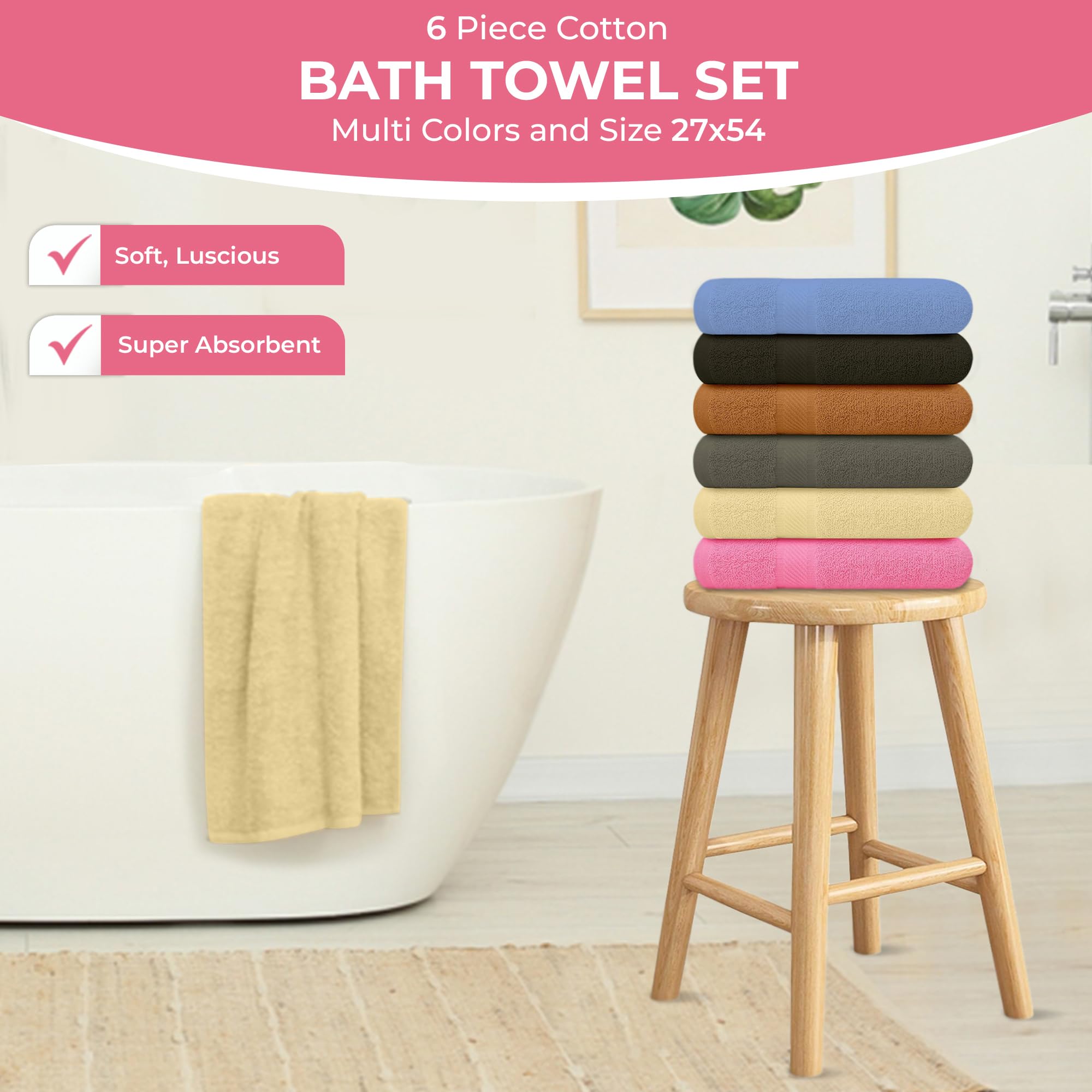 QUBA LINEN towel beside toilet showing 27x54 inch scale and space-saving benefit