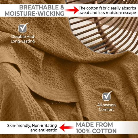 QUBA LINEN flat lay folded blanket shows compact storage and color