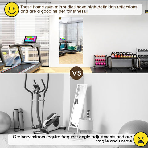 Queekay mounted on a home gym wall reflecting a user exercising, safer lightweight benefit