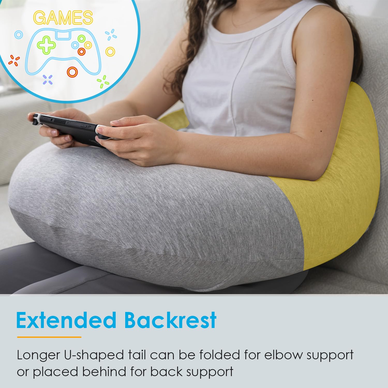 QUEEN ROSE beside hand for scale showing compact, portable comfort