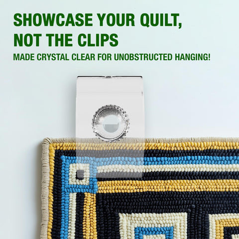 Quiltera clip gripping quilt hem demonstrating fabric-safe, even pressure