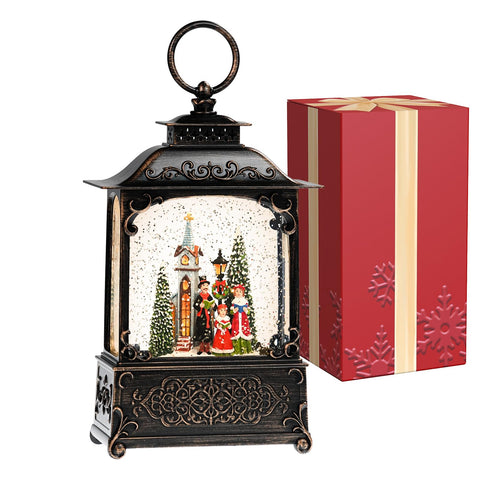Qukulov snow globe in holiday living room scene, elevates seasonal decor