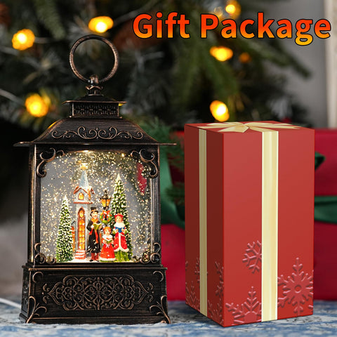Qukulov snow globe on mantel for scale, fits standard fireplace displays
