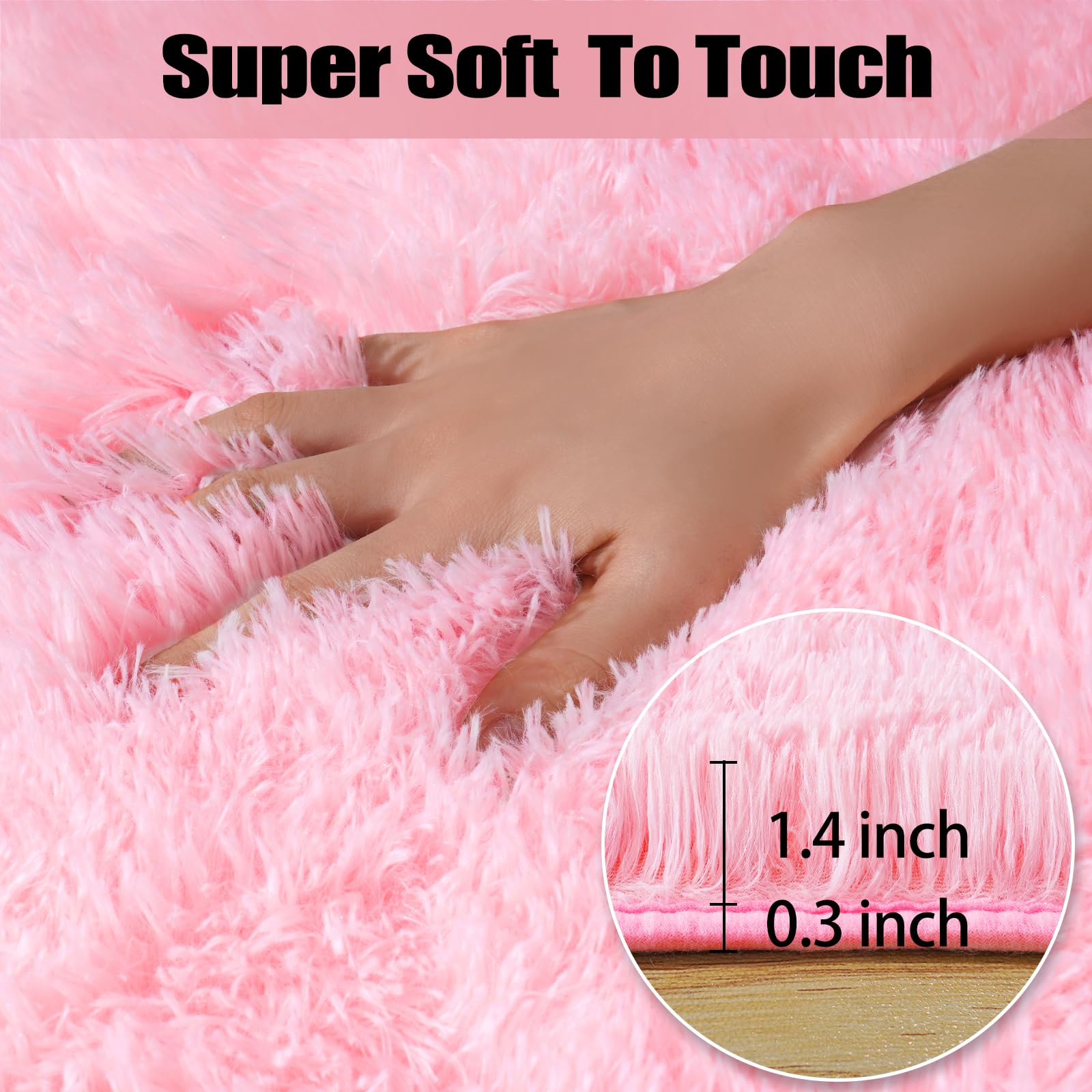 qulint close-up of plush 1.4-inch pile texture, highlights softness and comfort