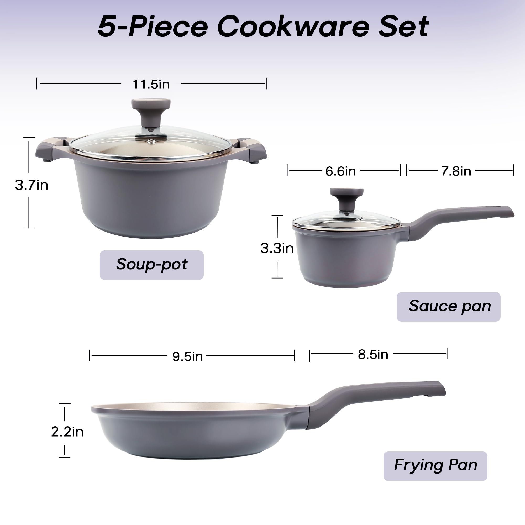 Qupoilke close-up of nonstick interior texture for easy food release and fast cleanup