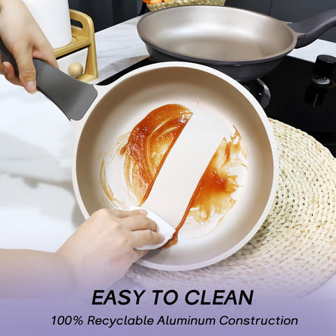Qupoilke cookware beside common kitchen items showing scale and space-saving advantage