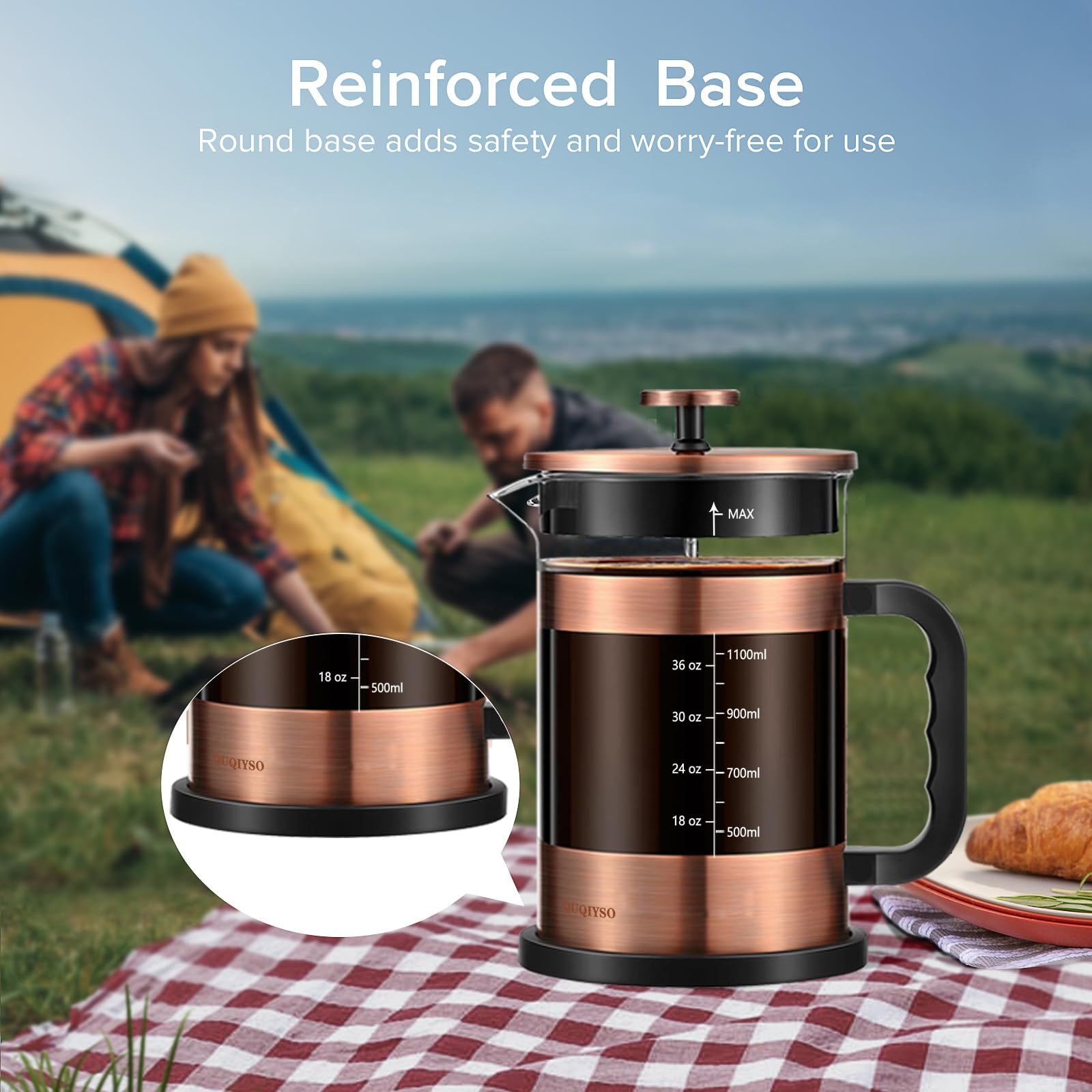QUQIYSO in-use image of brewing coffee demonstrating easy extraction and visible crema