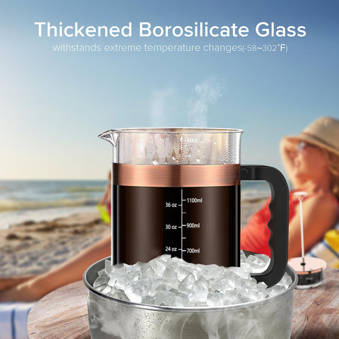 QUQIYSO close-up of thickened borosilicate glass highlighting heat resistance and durability