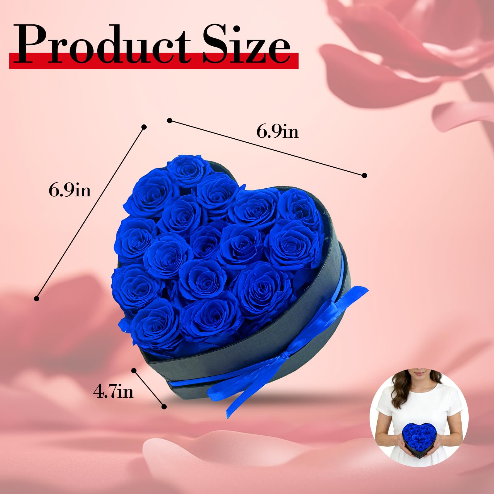 Qutawua close-up of blue rose petal texture highlighting preserved beauty and detail