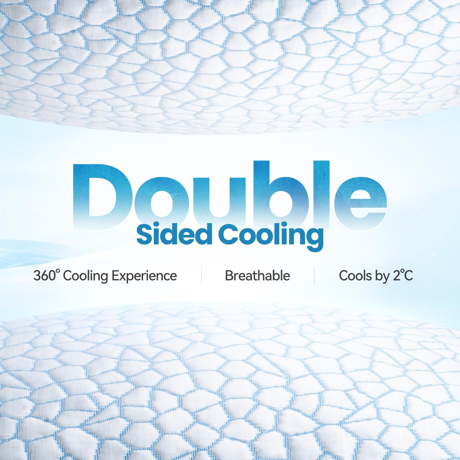 QUTOOL close-up of silky ice cooling fabric texture illustrating cool-to-touch comfort