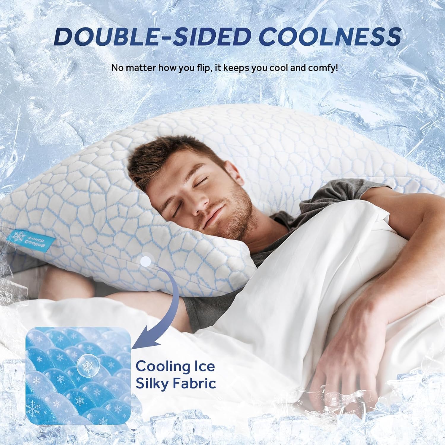 QUTOOL shredded memory foam close-up showing adjustable support benefits