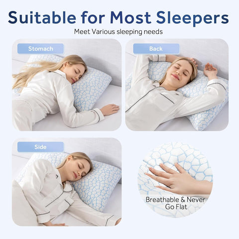 QUTOOL pillow in side-sleep position illustrating shoulder relief benefit