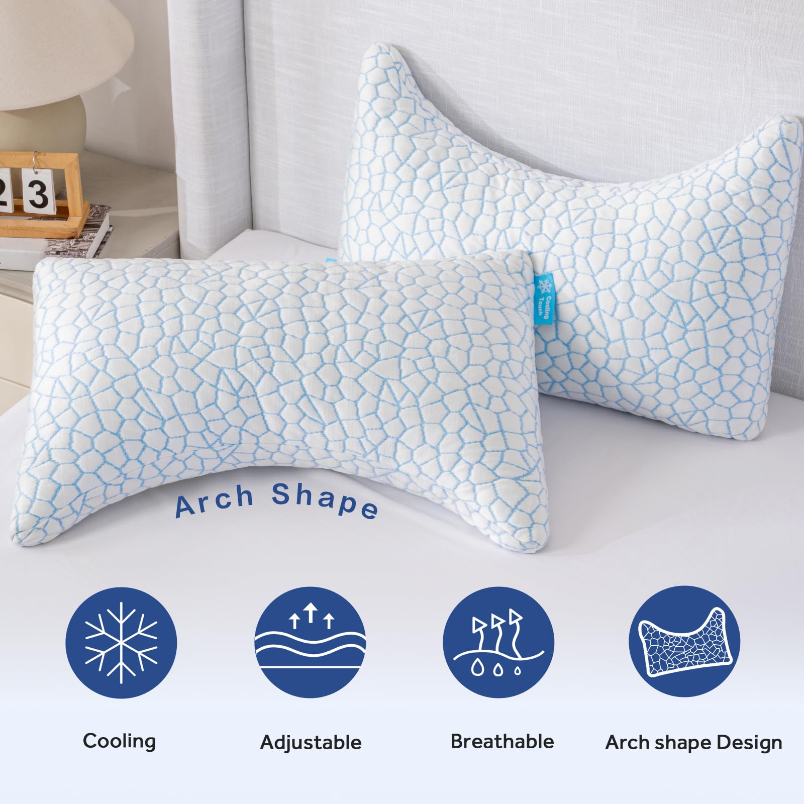 QUTOOL queen-size pillow beside ruler for scale and sizing benefit