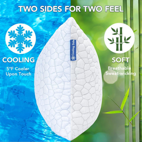 QUTOOL close-up of double-sided cooling and bamboo-rayon cover for lower temperature