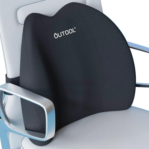QUTOOL front view of lumbar pillow showing ergonomic shape and immediate posture benefit