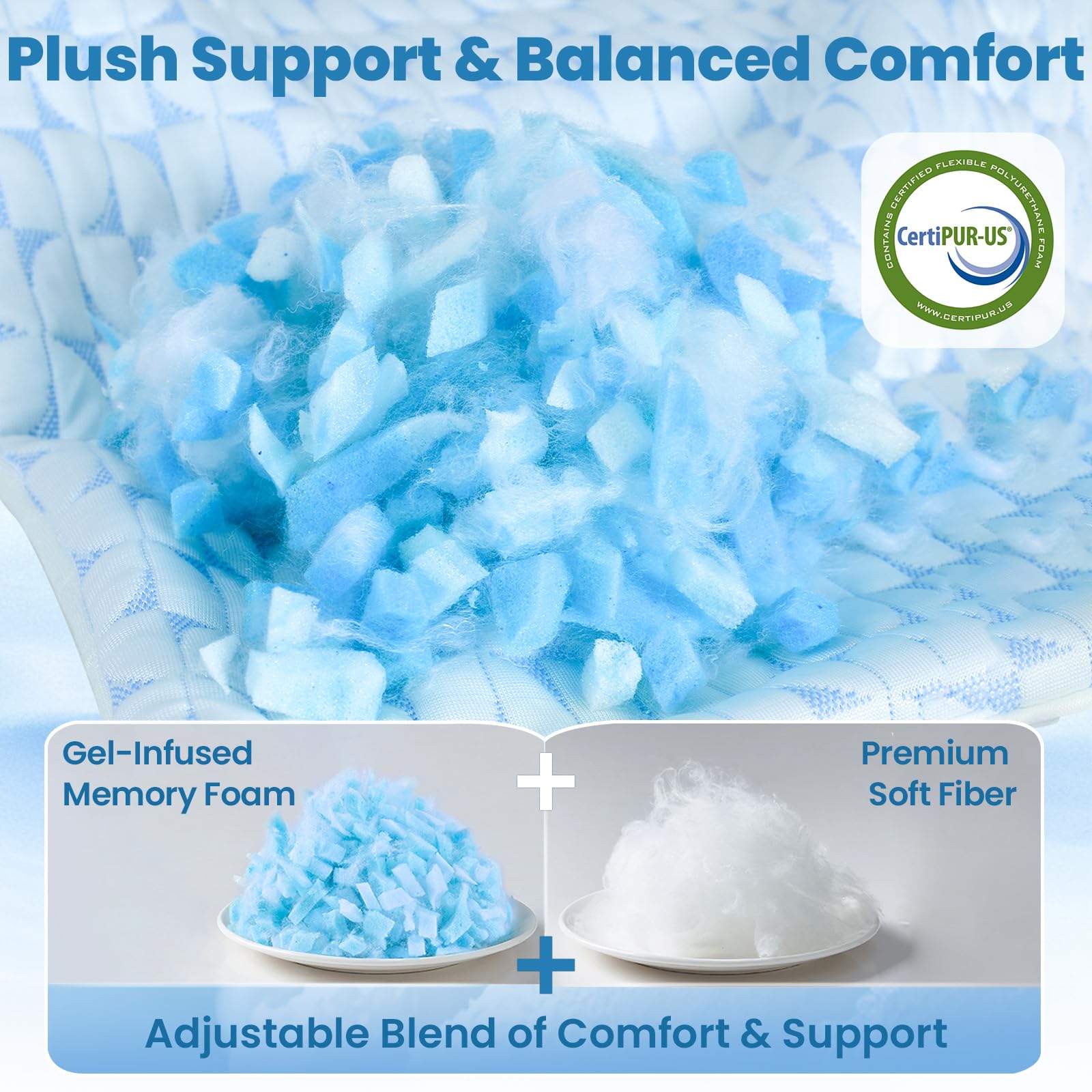 QUTOOL pillows in styled bedroom showing cooling comfort in use