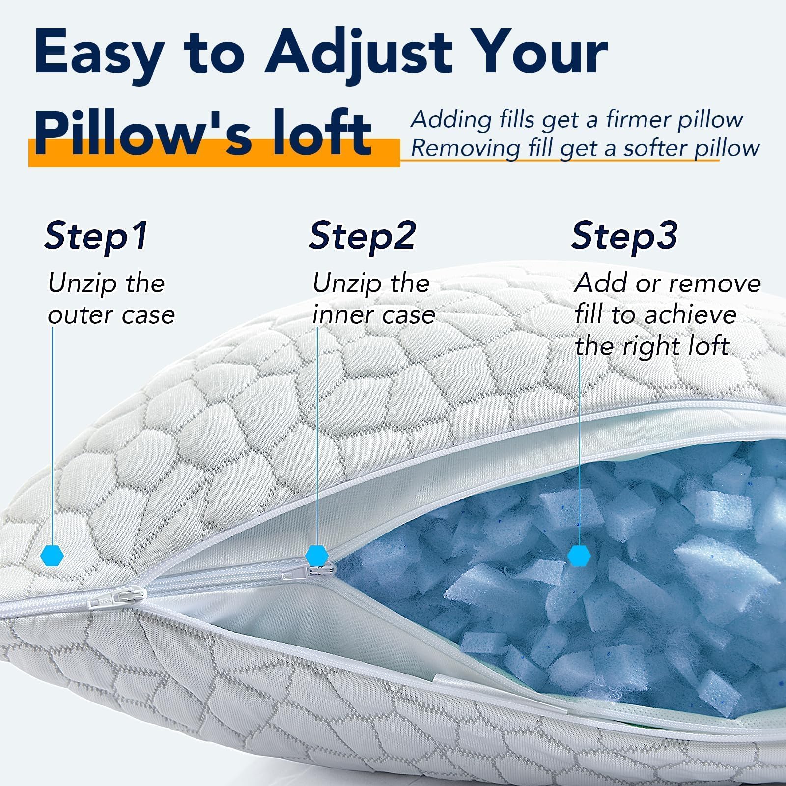 QUTOOL pillow unpacked after delivery illustrating quick expansion and ready-to-use benefit