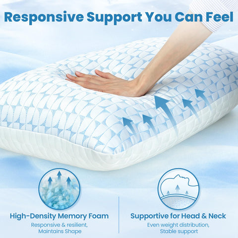 QUTOOL shredded memory foam close-up showing adjustable support