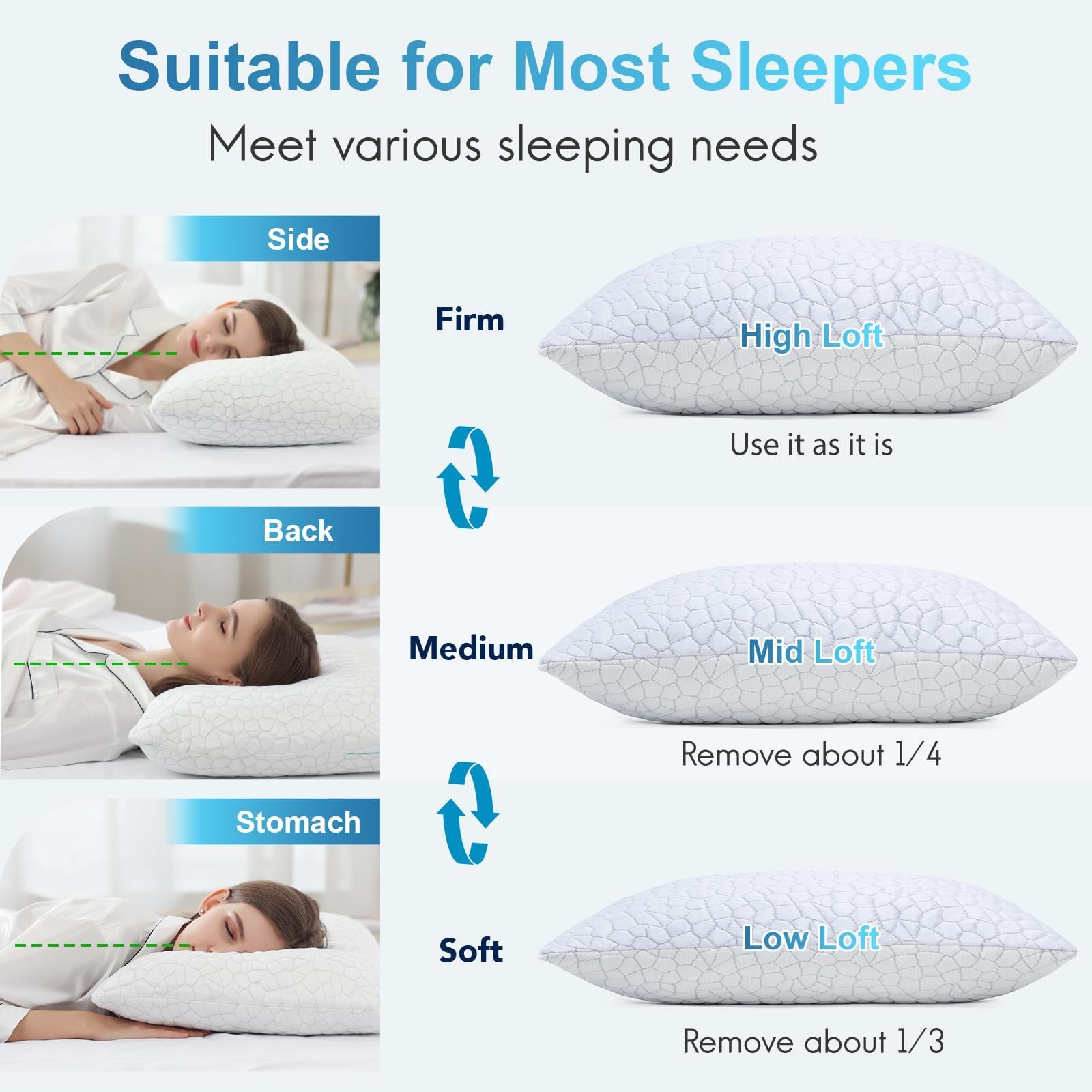 QUTOOL pillow styled on bed in modern bedroom to show cooling comfort in real life
