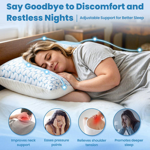 QUTOOL two king pillows on bed showing full-size comfort for couples