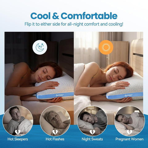 QUTOOL removable pillowcase mid-removal showing easy washing and freshness benefit