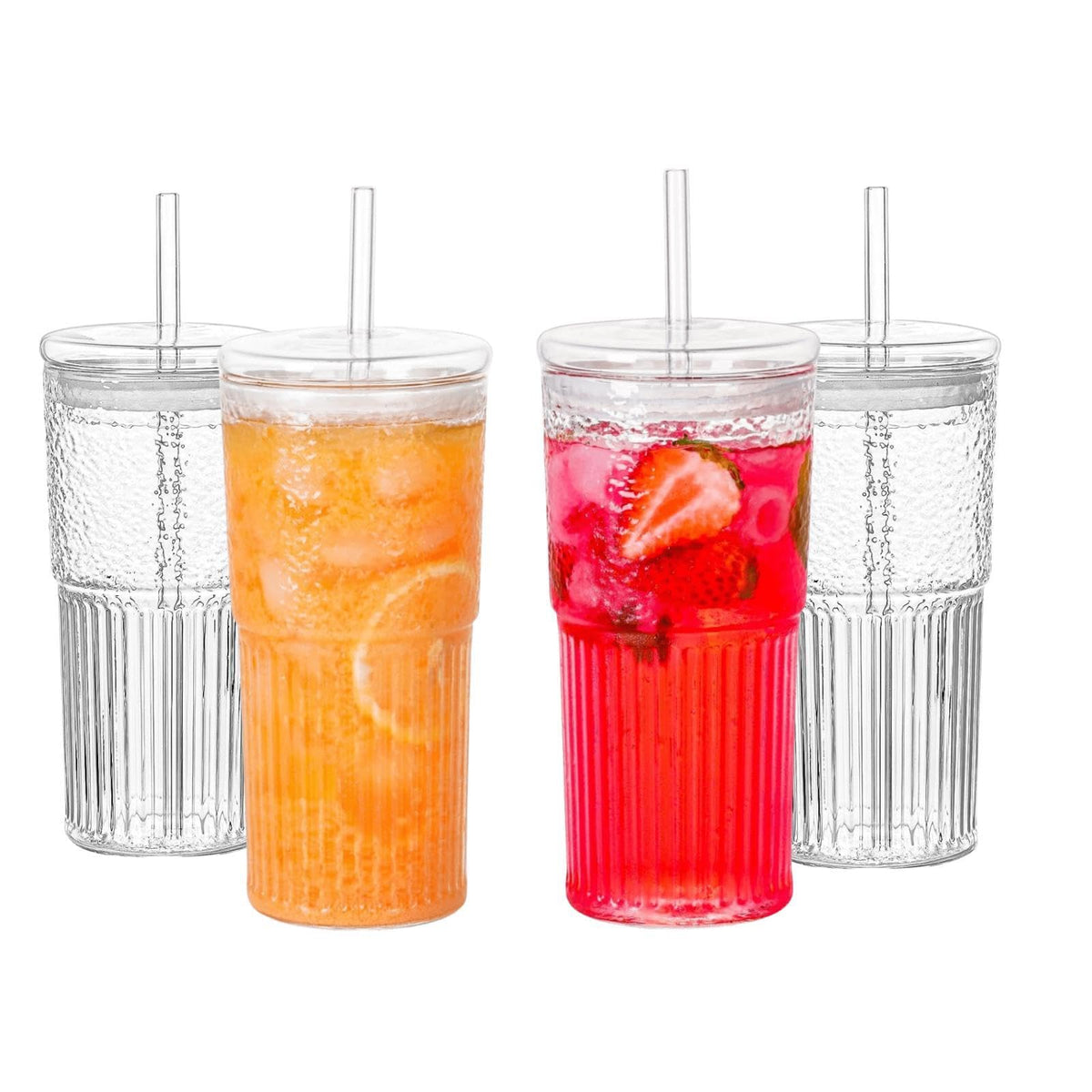 QWEZXO front packaging showing four 20 oz tumblers and included lids and straws, ideal for gifting