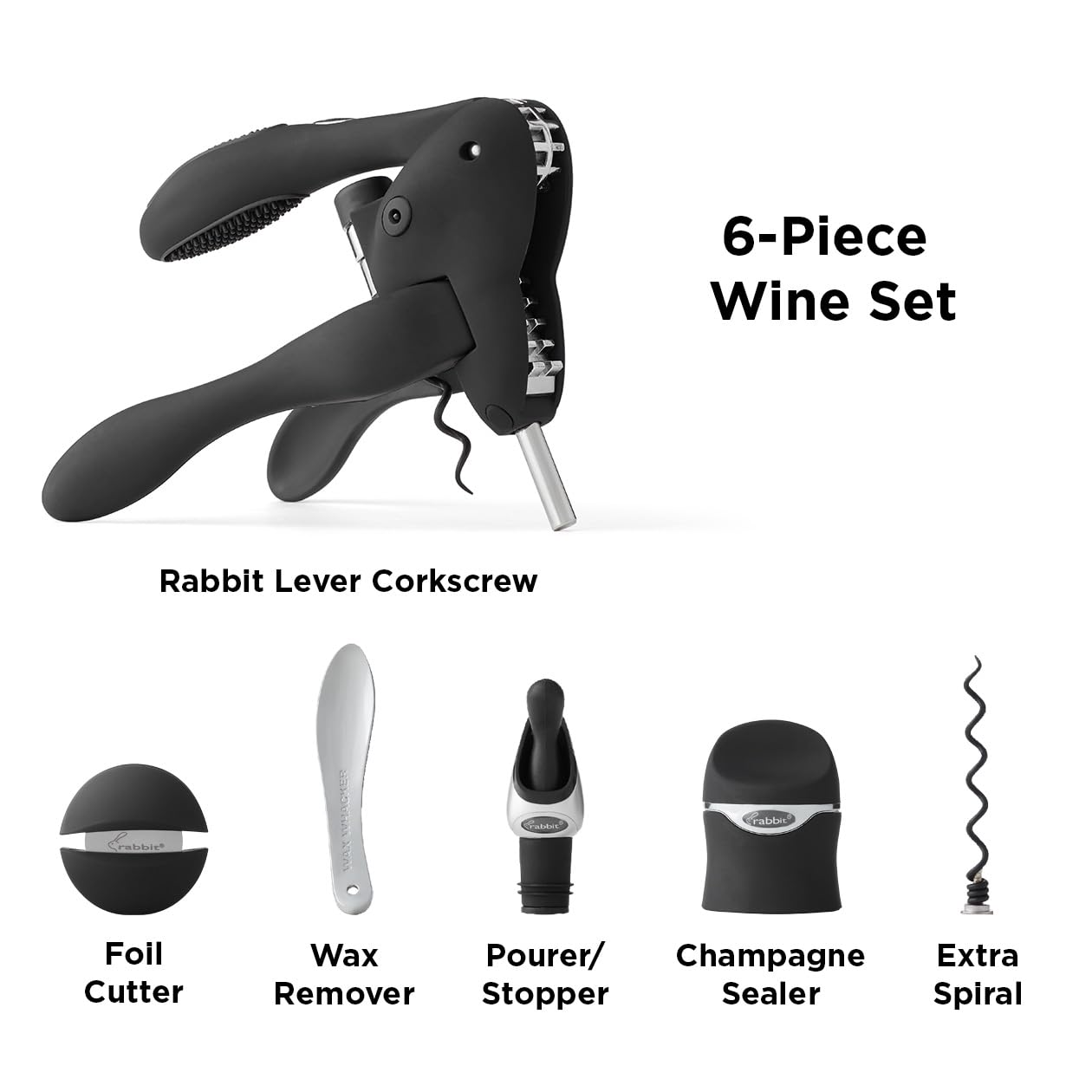 Rabbit complete kit on table ready for entertaining with neat organization