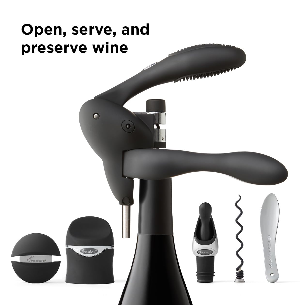 Rabbit wax remover tool clearing wax seal for easier bottle access