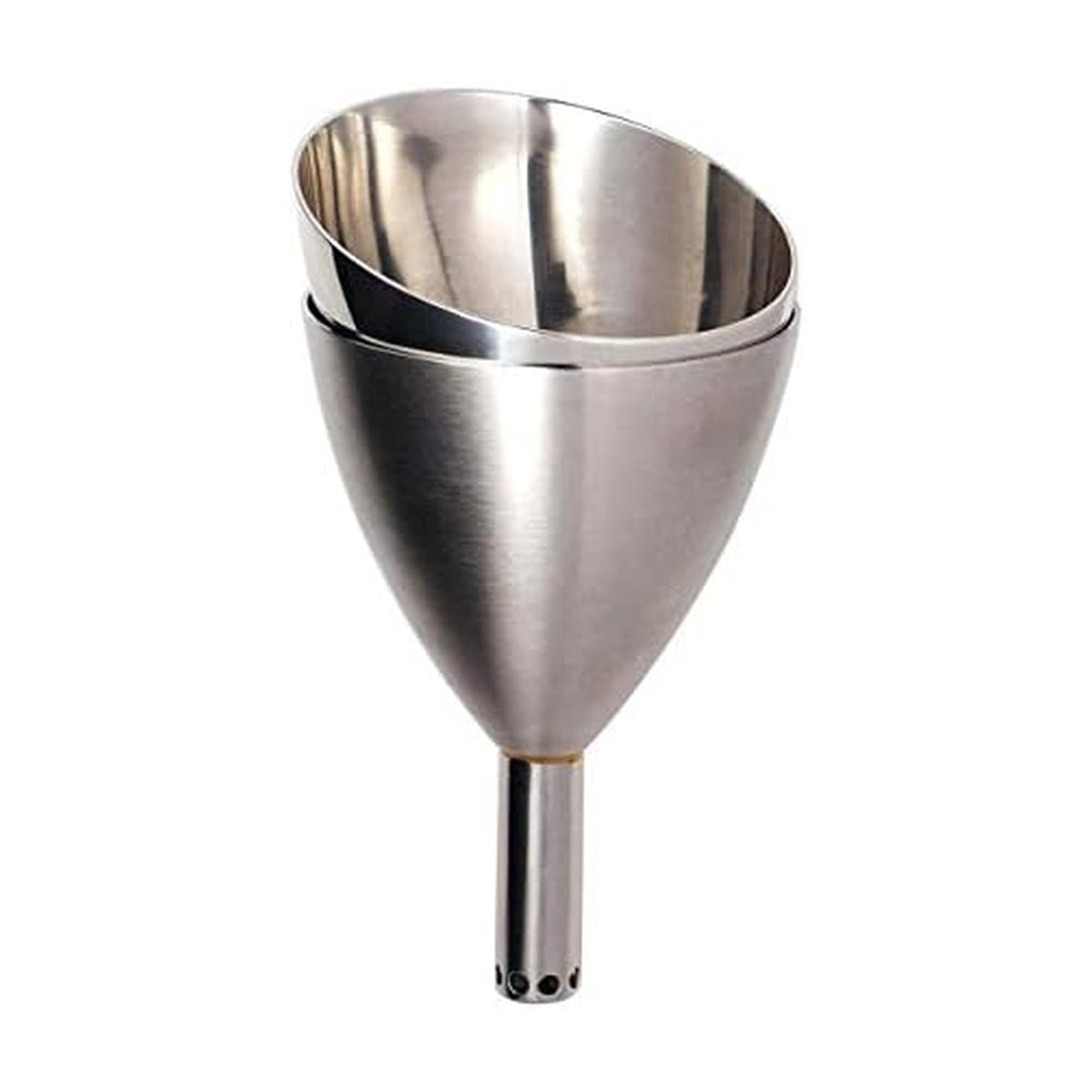 Rabbit stainless-steel funnel front view showing clean design and quick aeration benefit