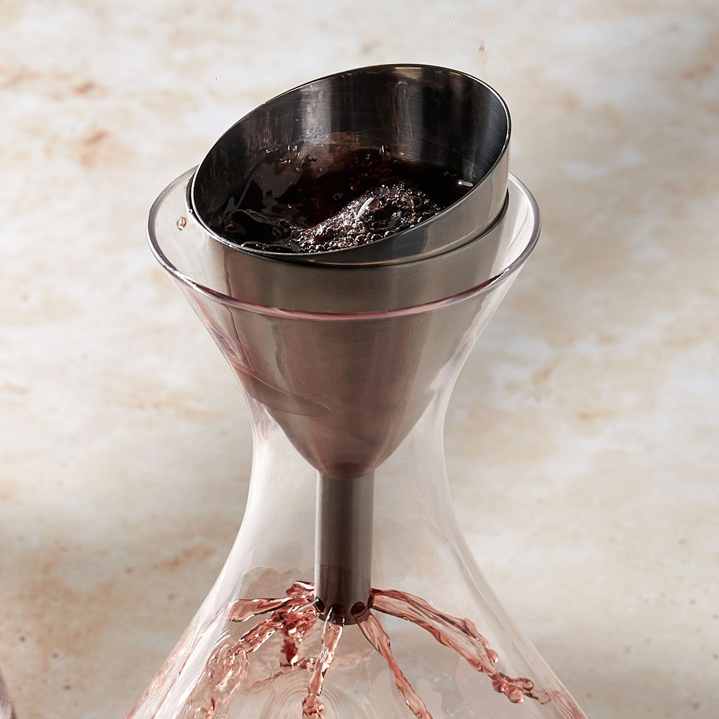 Rabbit aerator on set table illustrating improved serving and presentation benefit