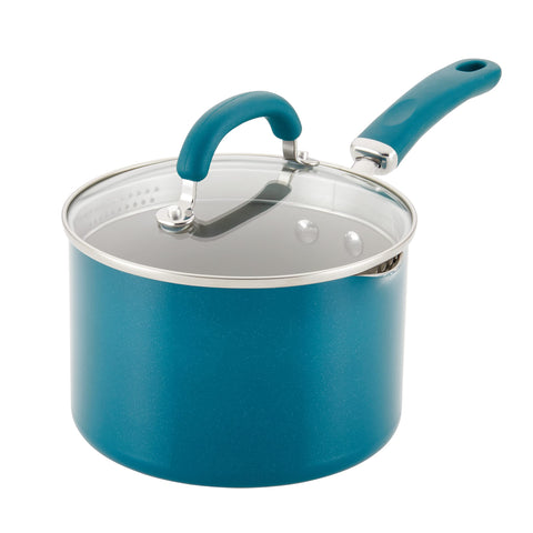 Rachael Ray saucepan front view showing sleek finish and cooking versatility