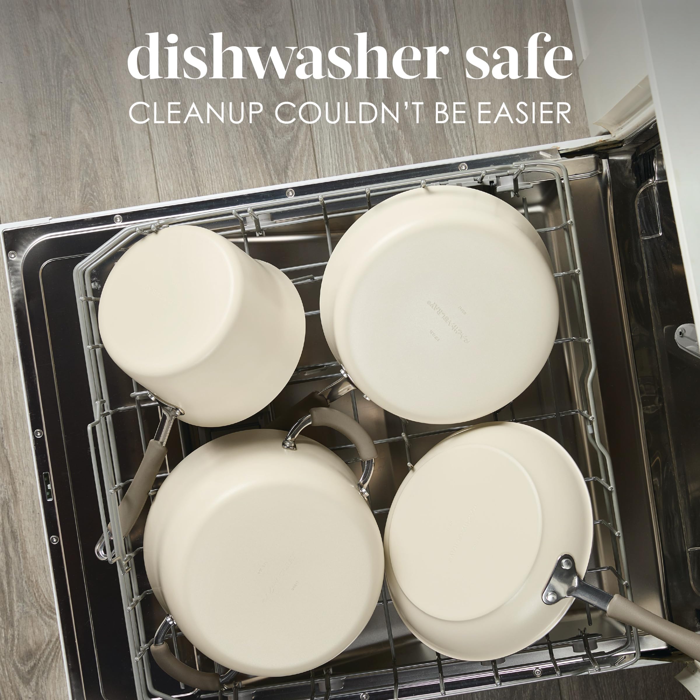 Rachael Ray ceramic nonstick surface detail showing smooth texture for easy cleanup