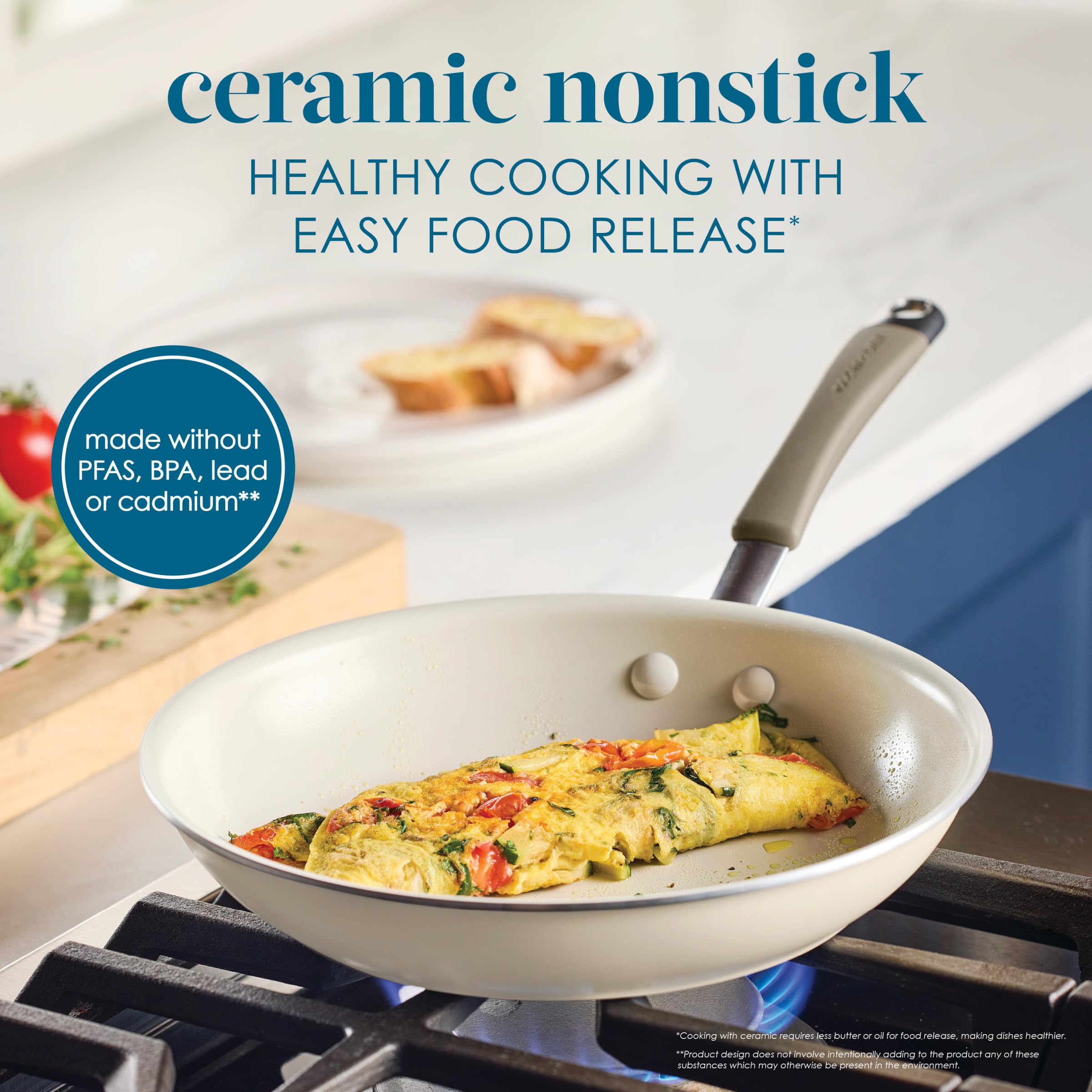 Rachael Ray saucepan with glass lid demonstrating sealed cooking and monitoring benefit