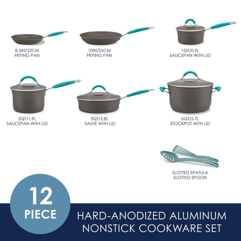 Rachael Ray frying pan close-up highlighting nonstick release and easy flipping