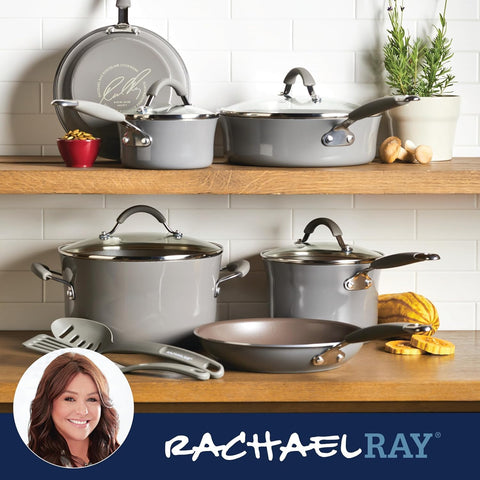 Rachael Ray Cucina complete set arranged on counter for versatile meal prep