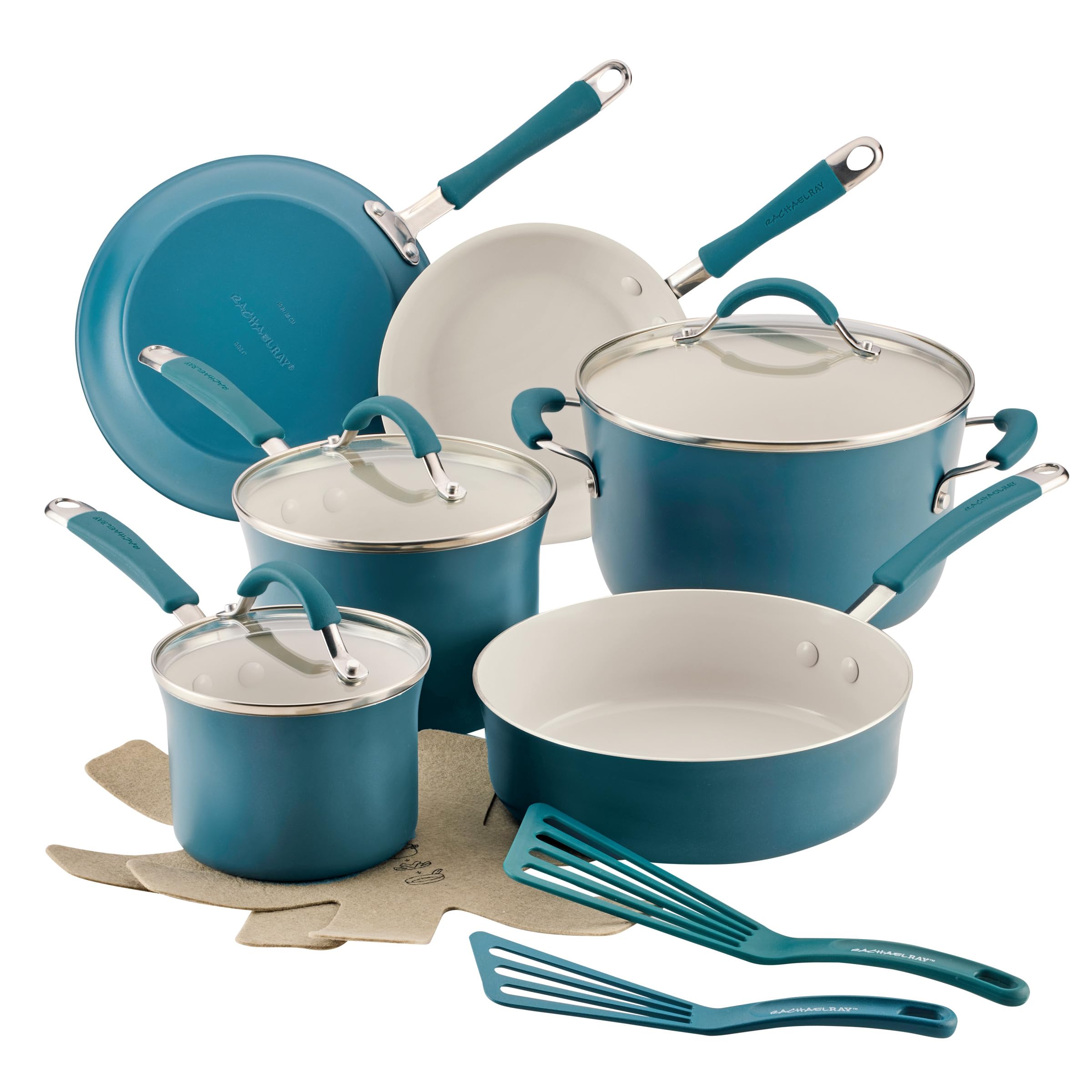 Rachael Ray front packaging shows Marine Blue set and branding with clear contents