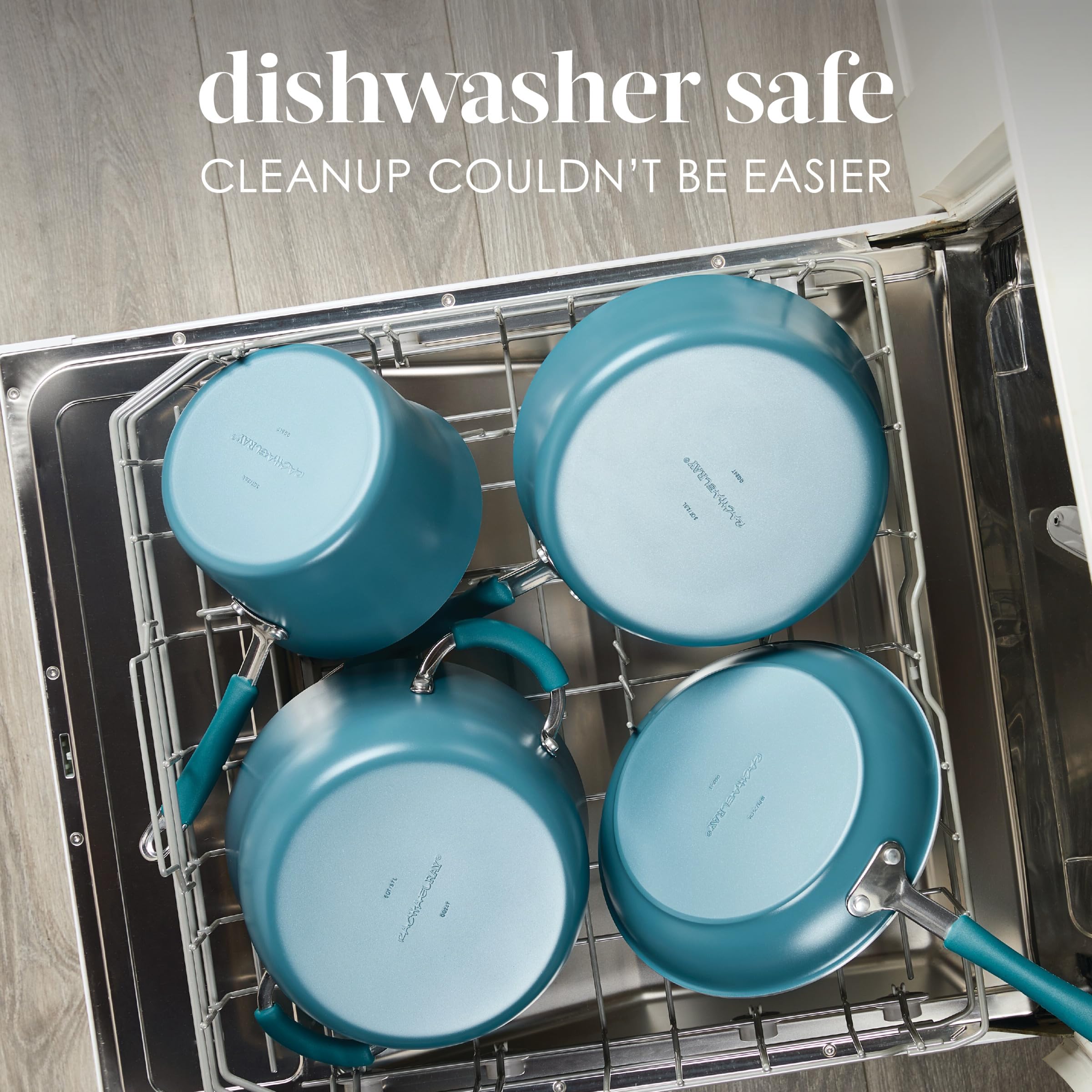 Rachael Ray shatter-resistant glass lid close-up for visible simmering benefits