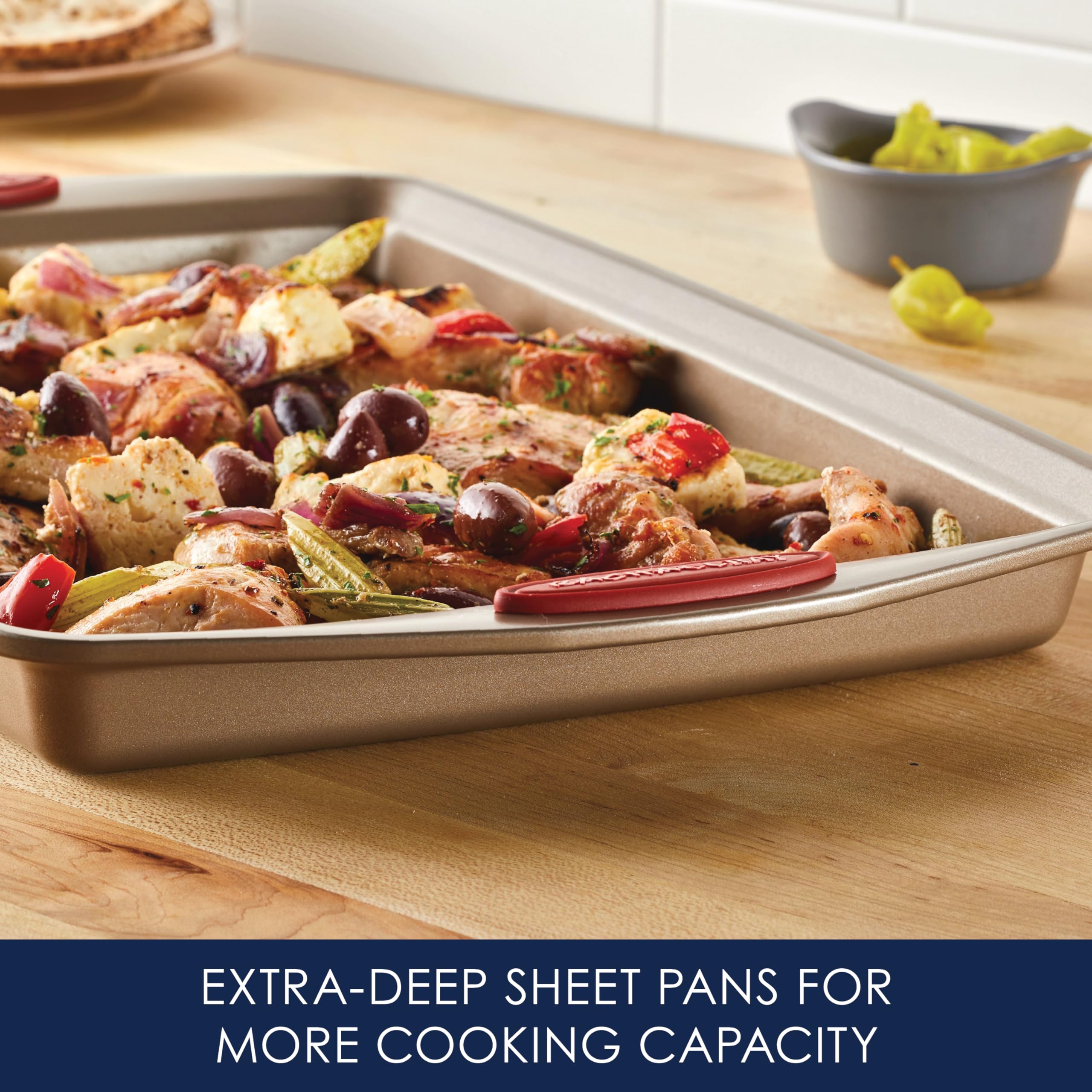 Rachael Ray Cucina muffin tin filled with muffins showing easy release