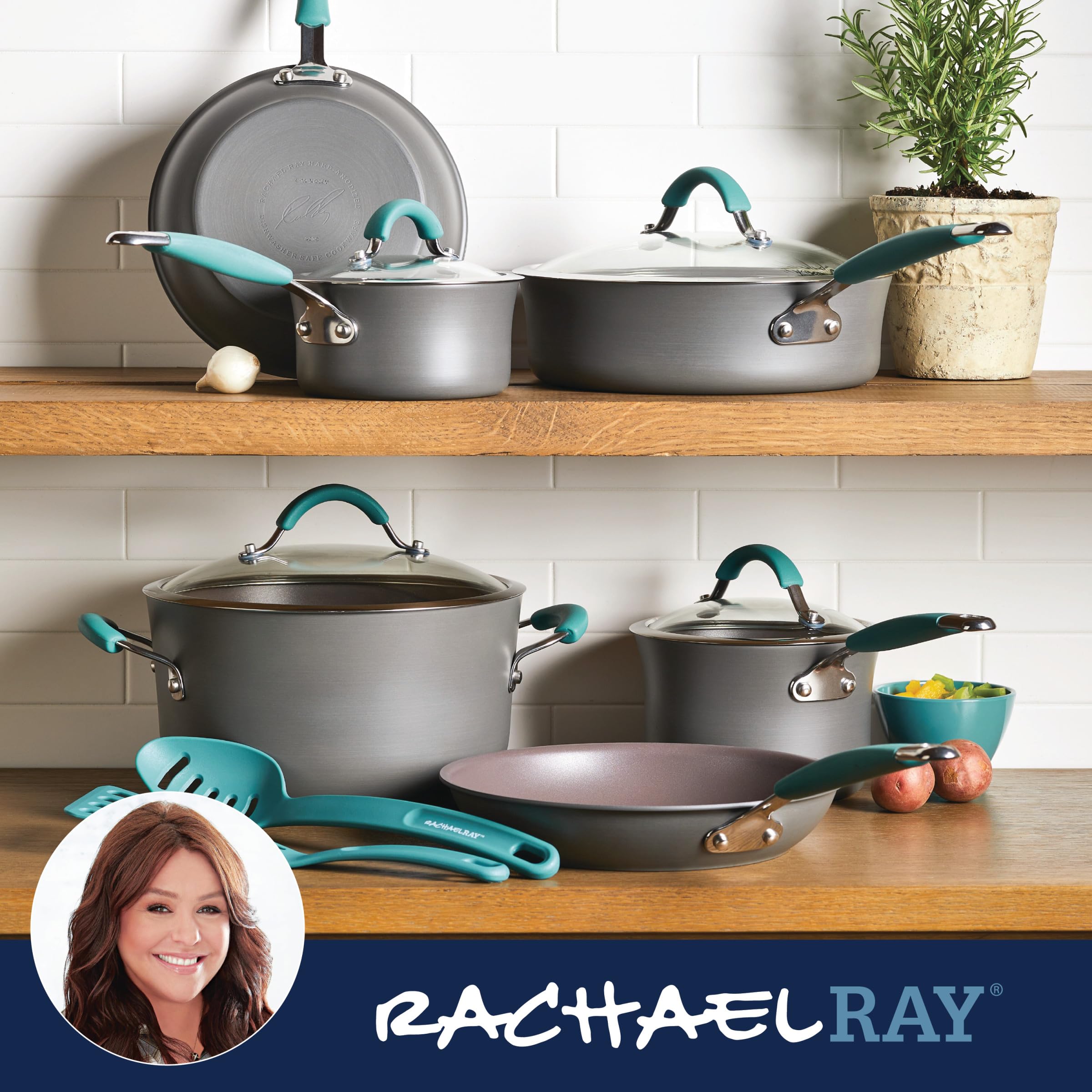 Rachael Ray nonstick interior texture showing easy food release and cleanup