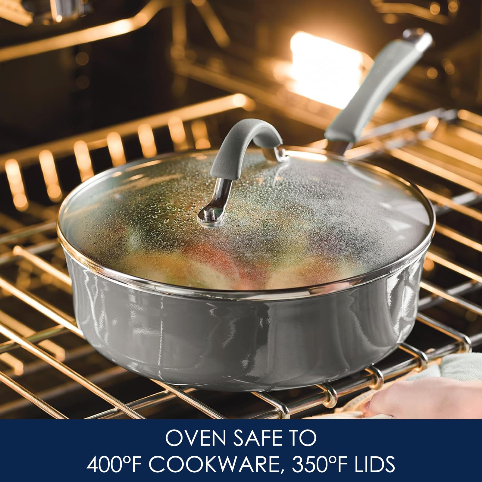 Rachael Ray Cucina saucepan simmering on stove showing even heat distribution