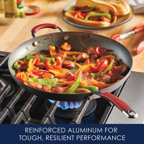 Rachael Ray Cucina side profile showing depth and durable hard-anodized construction benefit