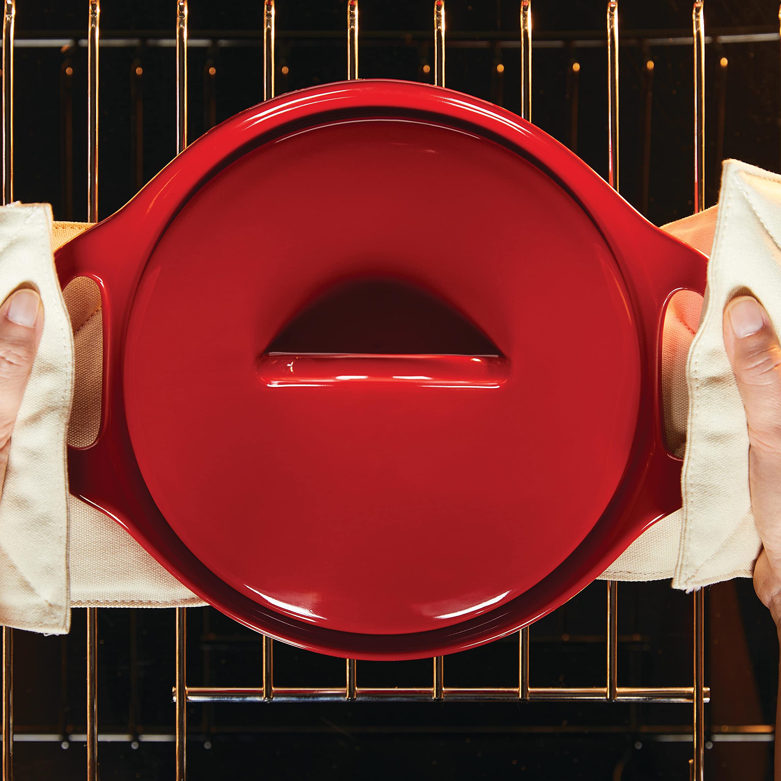 Rachael Ray bakeware in dishwasher rack, easy cleanup after meals
