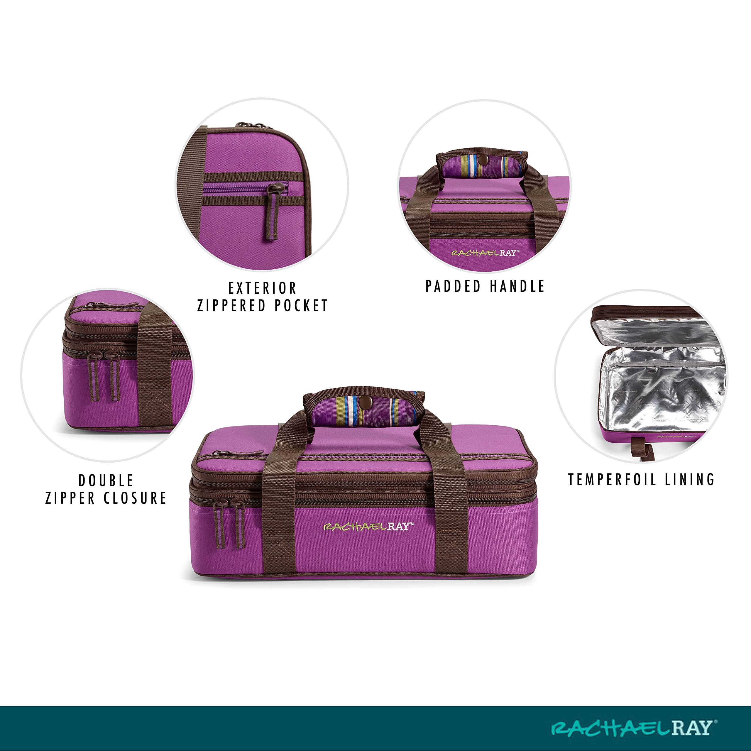 Rachael Ray expanded lugger holding two casserole dishes for doubled capacity